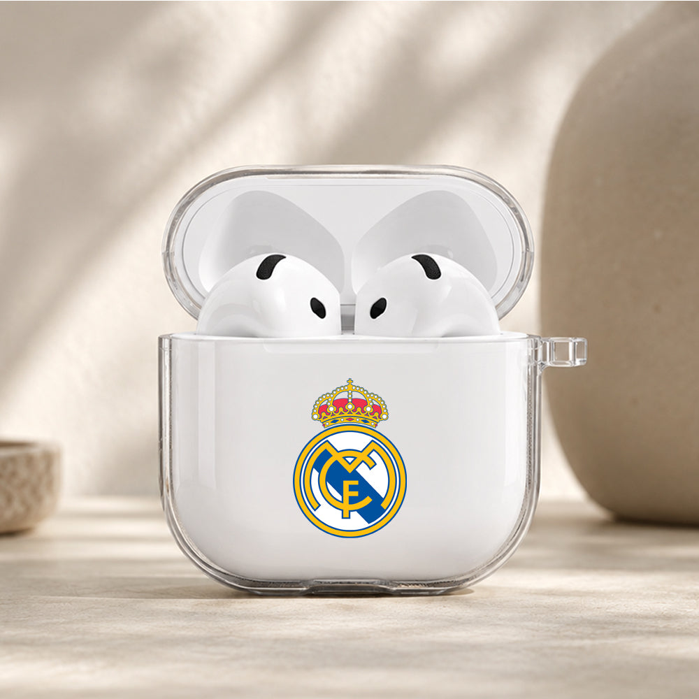 Real Madrid Football Logo Protective Apple Airpods 4 Clear Case - Durable Clear Protection