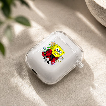Spongebob Spatulaman Protective Clear Case Cover For Apple Airpods | Soft Silicone AirPods 1 / 2 Case | Protective Cover
