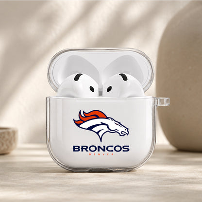 NFL Denver Broncos Logo Protective Apple Airpods 4 Clear Case - Durable Clear Protection