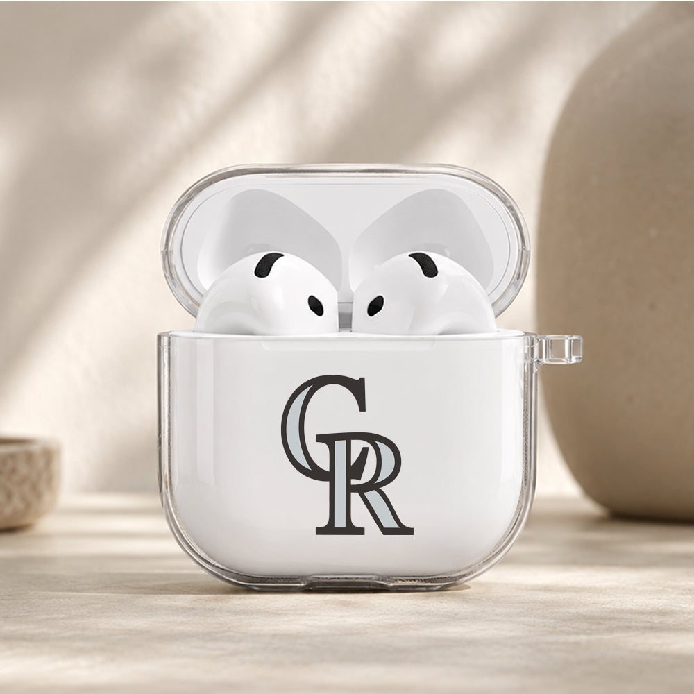 MLB Colorado Rockies Logo Protective Apple Airpods 4 Clear Case - Durable Clear Protection