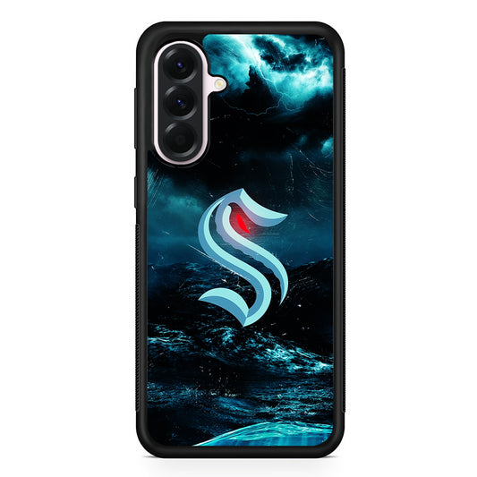 NHL Seattle Kraken Storm Samsung Galaxy A56 Case | Samsung Galaxy A56 Protective Rubber Case