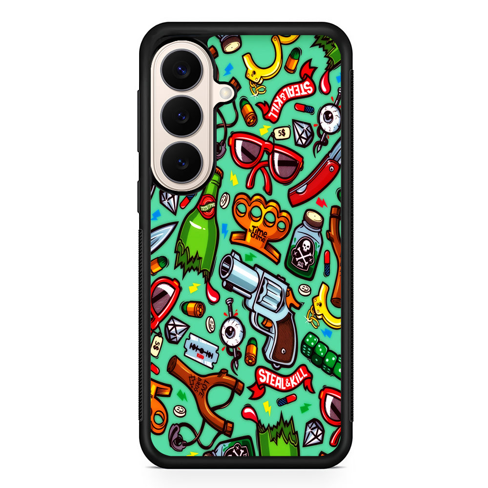 Doodle Sticker Bomb Samsung Galaxy S26 Case | Durable Protective Rubber Cover