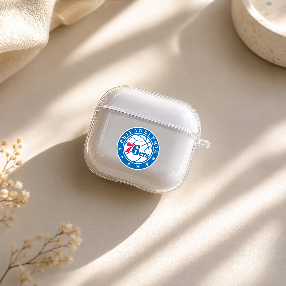 NBA Philadelphia 76ers Logo Protective Apple Airpods 4 Clear Case - Durable Clear Protection
