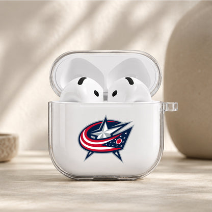 NHL Columbus Blue Jackets Logo Protective Apple Airpods 4 Clear Case - Durable Clear Protection