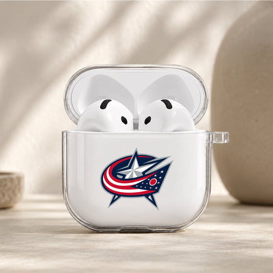 NHL Columbus Blue Jackets Logo Protective Apple Airpods 4 Clear Case - Durable Clear Protection