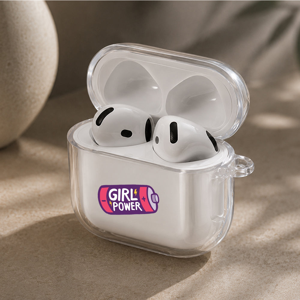 Girl Power Energy Protective Apple Airpods 4 Clear Case - Durable Clear Protection