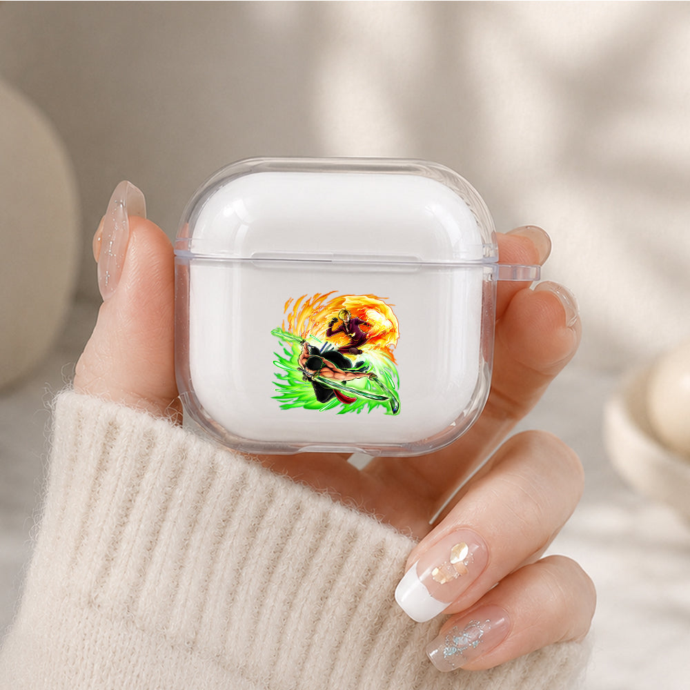 Zoro and Sanji Fury Protective Apple Airpods 4 Clear Case - Durable Clear Protection