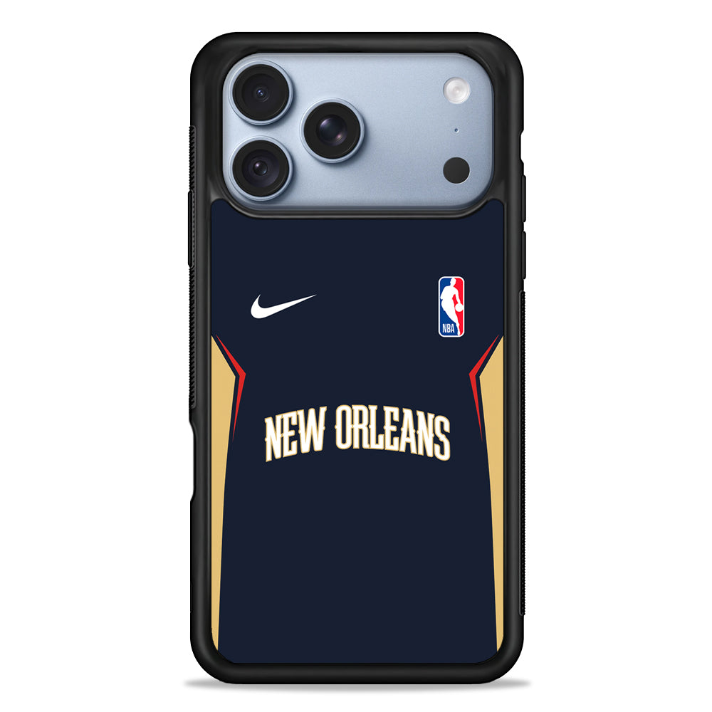 NBA New Orleans Pelicans Navy Nike iPhone 18 Pro Case - iPhone 18 Pro Silicone Case