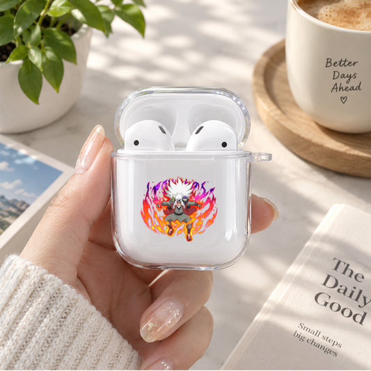 Jiraiya Blazing Fire Protective Clear Case Cover For Apple Airpods | Soft Silicone AirPods 1 / 2 Case | Protective Cover