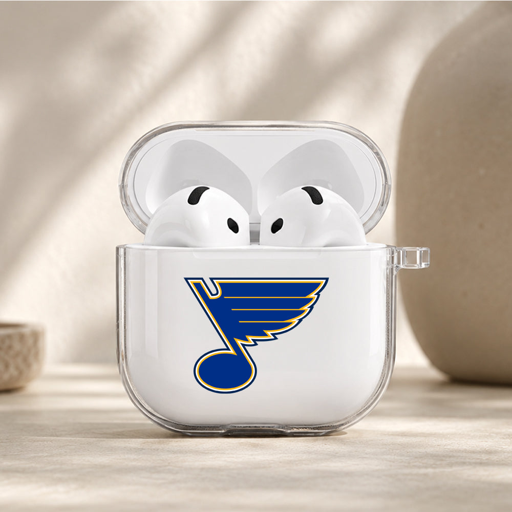 NHL St Louis Blues Logo Protective Apple Airpods 4 Clear Case - Durable Clear Protection