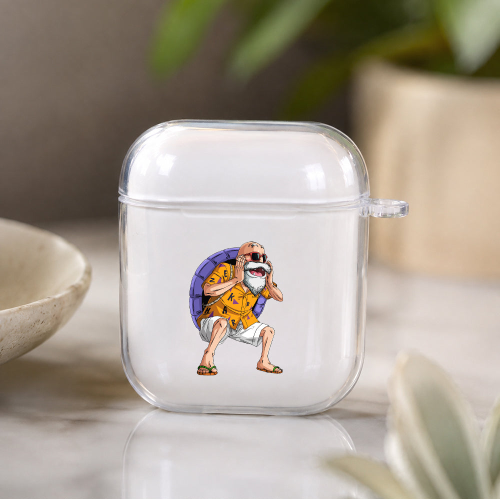 Dragon Ball Master Roshi Shouted Protective Clear Case Cover For Apple Airpods | Soft Silicone AirPods 1 / 2 Case | Protective Cover