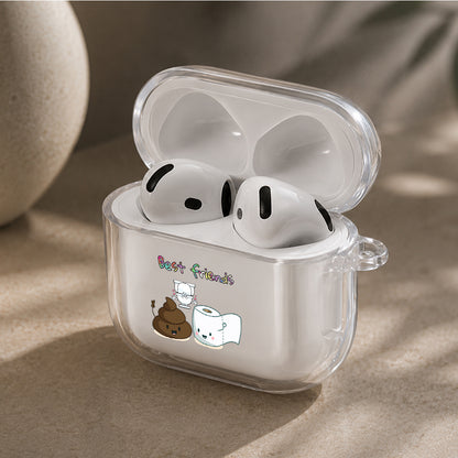 Best Friends Bathroom Protective Apple Airpods 4 Clear Case - Durable Clear Protection