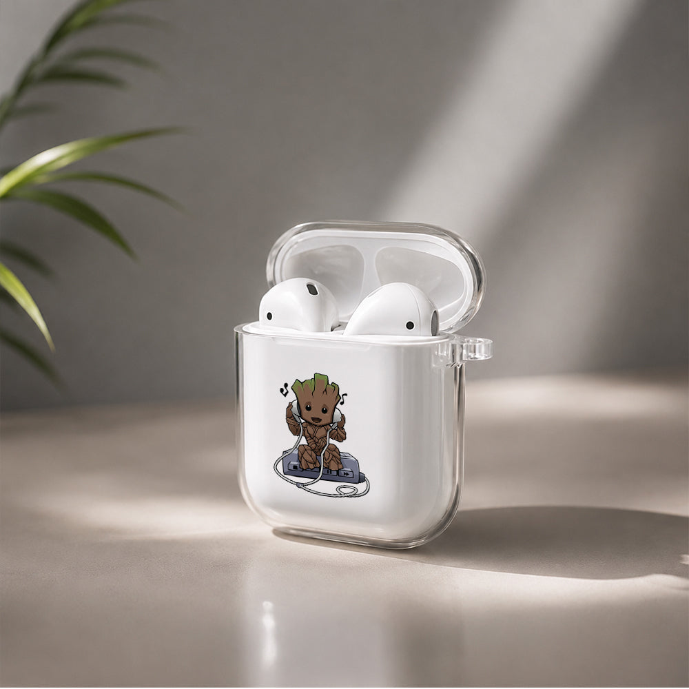 Cute The little Groot Protective Clear Case Cover For Apple Airpods | Soft Silicone AirPods 1 / 2 Case | Protective Cover