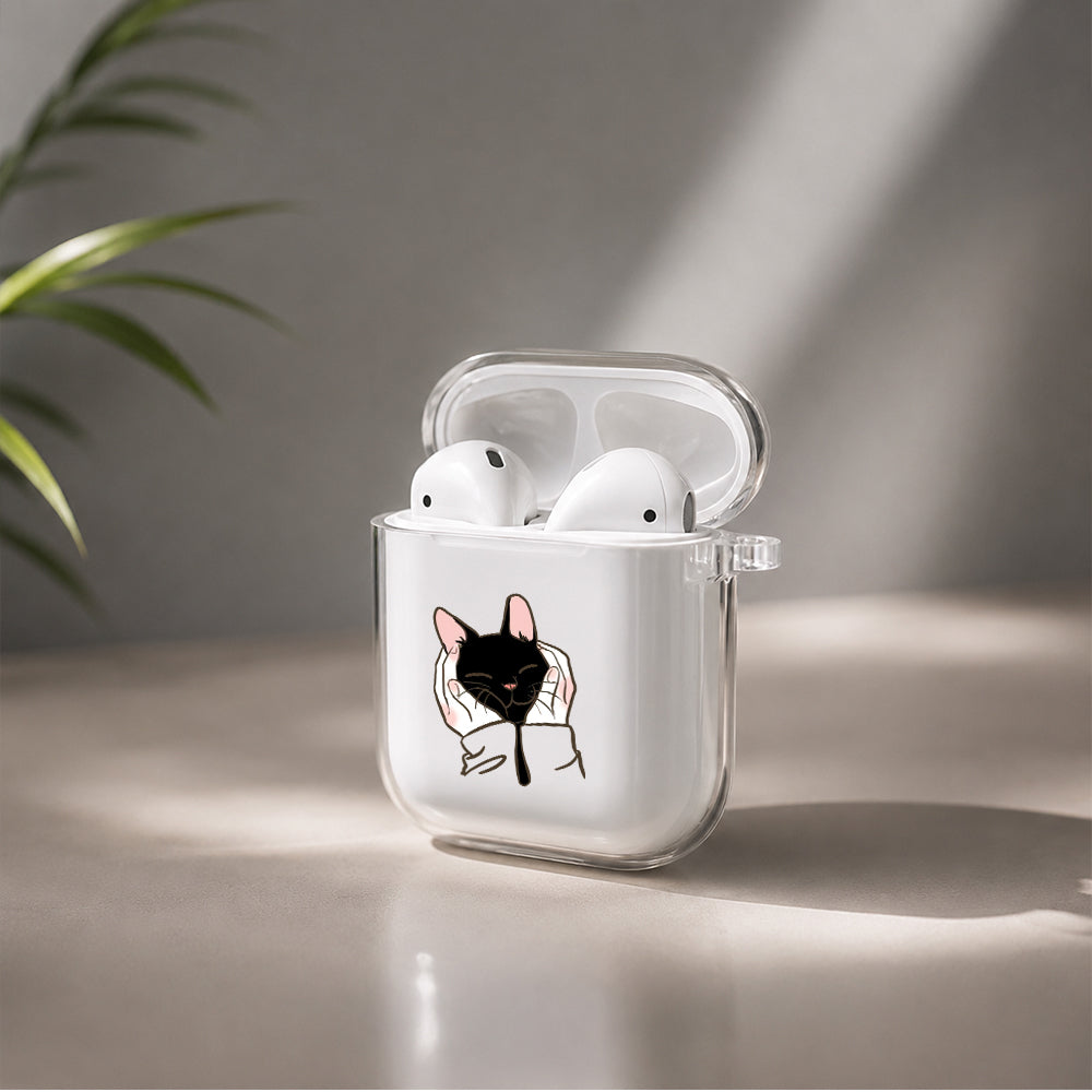 Cute Black Cat Protective Clear Case Cover For Apple Airpods | Soft Silicone AirPods 1 / 2 Case | Protective Cover