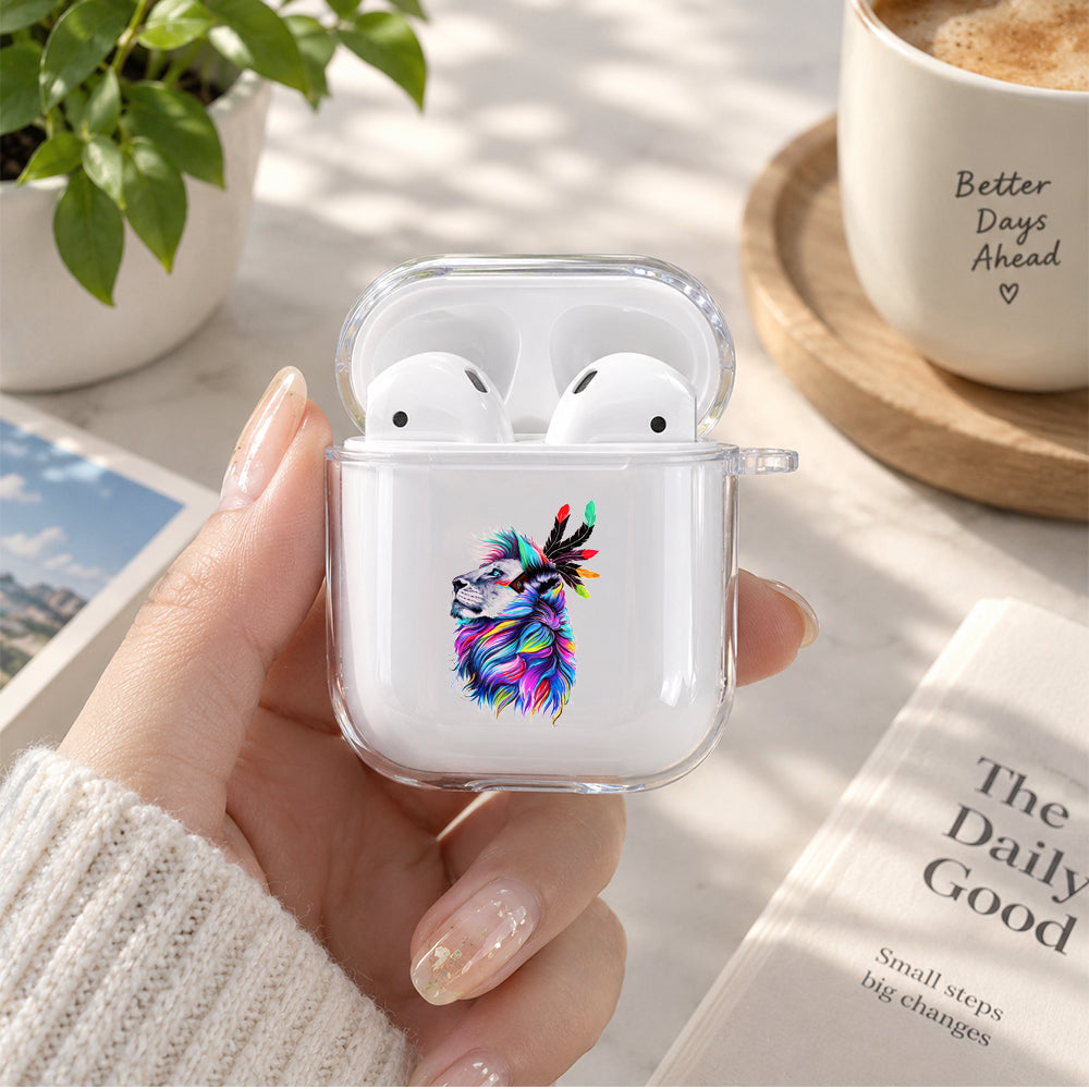 Lion Head Art Painting Protective Clear Case Cover For Apple Airpods | Soft Silicone AirPods 1 / 2 Case | Protective Cover