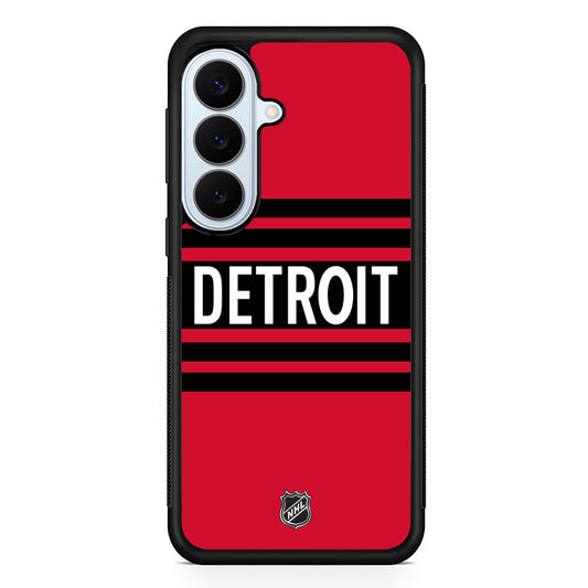 NHL Detroit Red Wings Red Black Samsung Galaxy S26 Plus Case | Slim Protective Rubber Cover