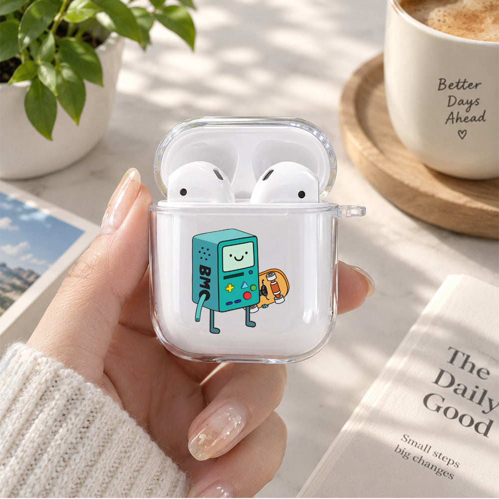 Beemo Play Skateboard Protective Clear Case Cover For Apple Airpods | Soft Silicone AirPods 1 / 2 Case | Protective Cover