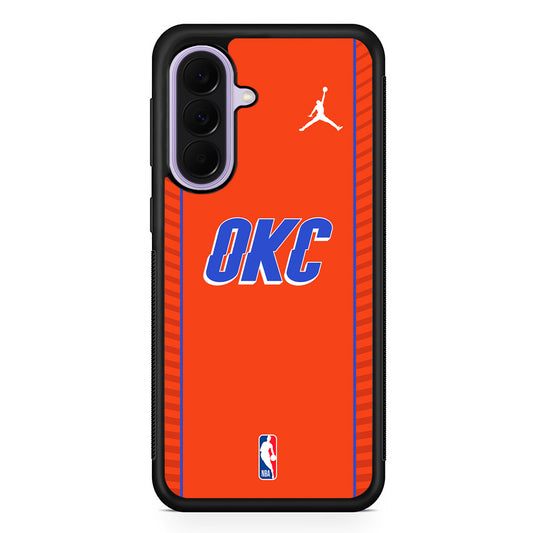 NBA Oklahoma City Thunder Orange Jordan Samsung Galaxy A37 Case | Samsung Galaxy A37 Rubber Protective Case