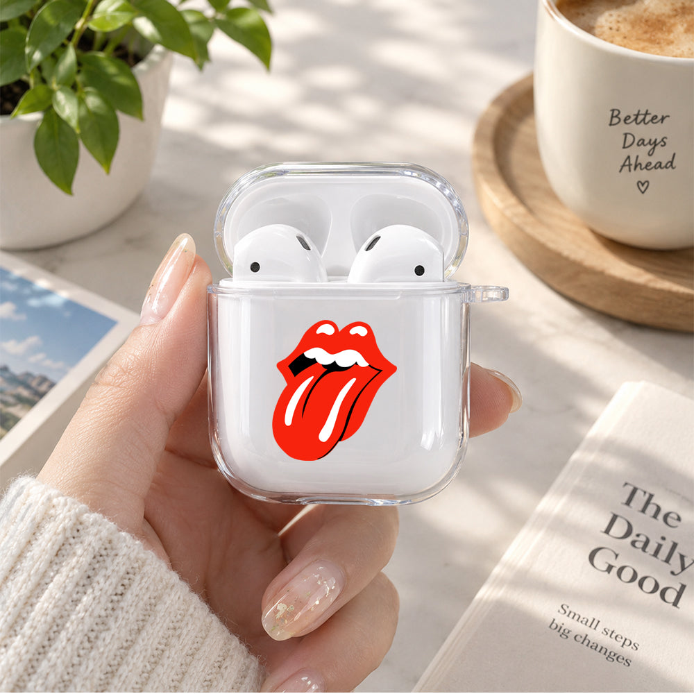 Rolling Stones Iconic Protective Clear Case Cover For Apple Airpods | Soft Silicone AirPods 1 / 2 Case | Protective Cover