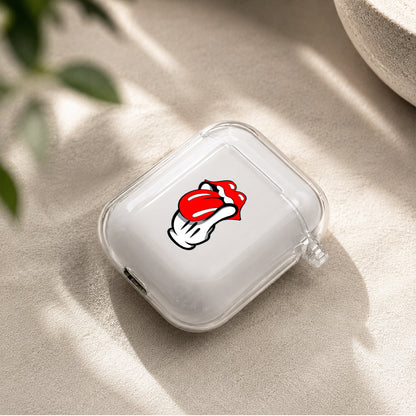 Lips of Peace Protective Clear Case Cover For Apple Airpods | Soft Silicone AirPods 1 / 2 Case | Protective Cover