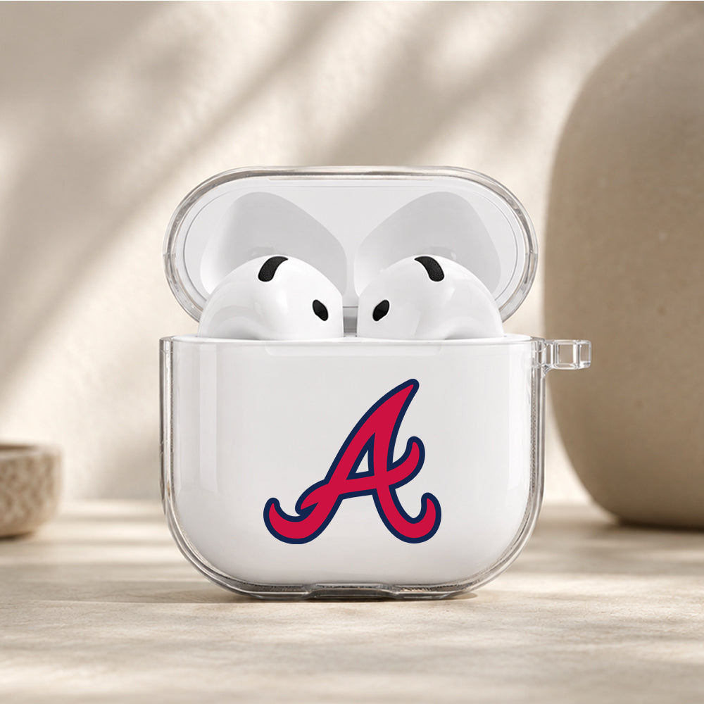 MLB Atlanta Braves Logo Protective Apple Airpods 4 Clear Case - Durable Clear Protection