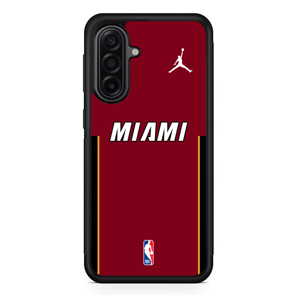 NBA Miami Heat Red Jordan Samsung Galaxy A17 Case | Durable Rubber Samsung Galaxy A17 Phone Case
