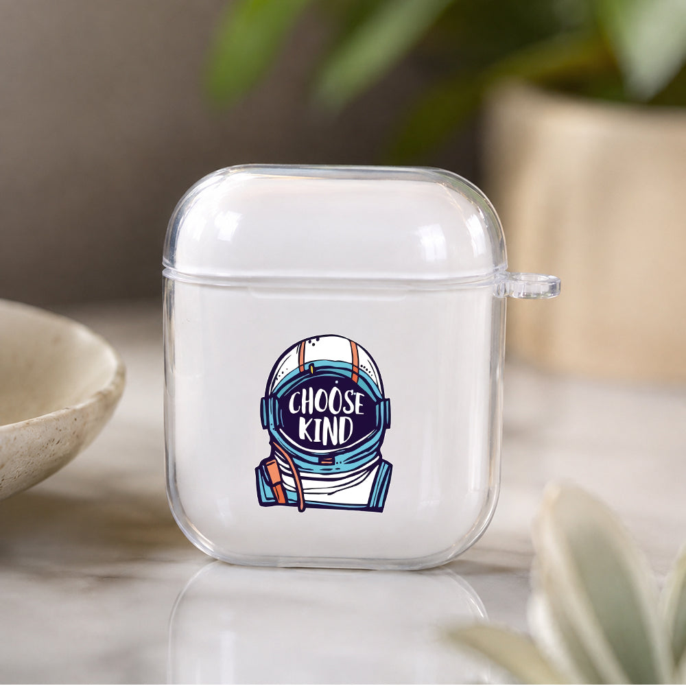 Astronauts Helmets with Kindness Protective Clear Case Cover For Apple Airpods | Soft Silicone AirPods 1 / 2 Case | Protective Cover