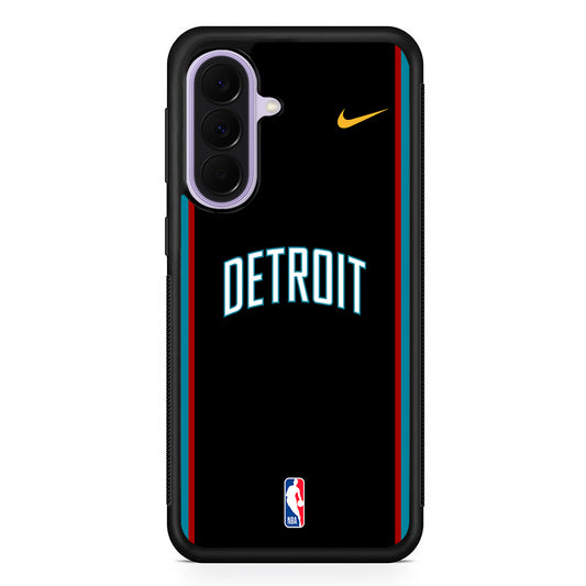 NBA Detroit Pistons Black Nike Samsung Galaxy A37 Case | Samsung Galaxy A37 Rubber Protective Case