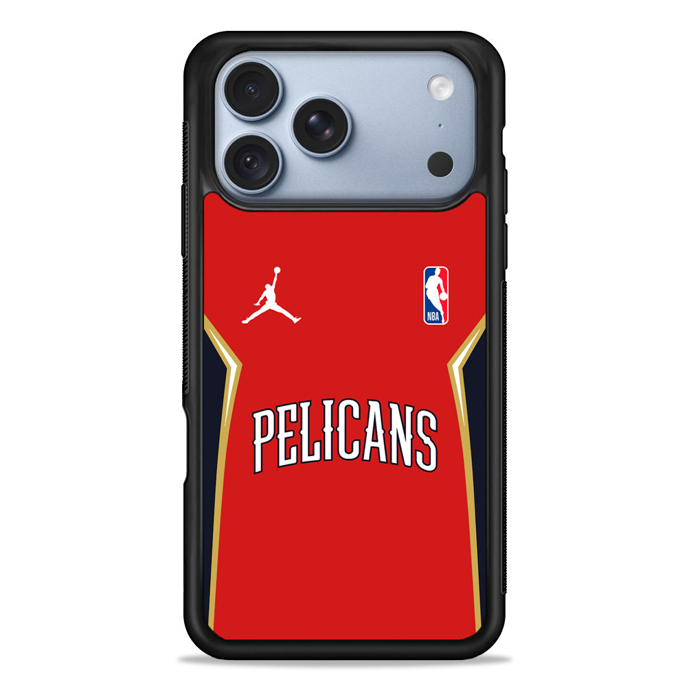 NBA New Orleans Pelicans Red Jordan iPhone 18 Pro Case - iPhone 18 Pro Silicone Case
