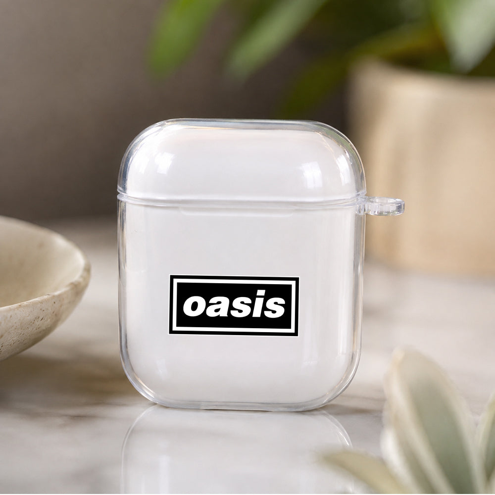 Oasis Band Logo Protective Clear Case Cover For Apple Airpods | Soft Silicone AirPods 1 / 2 Case | Protective Cover