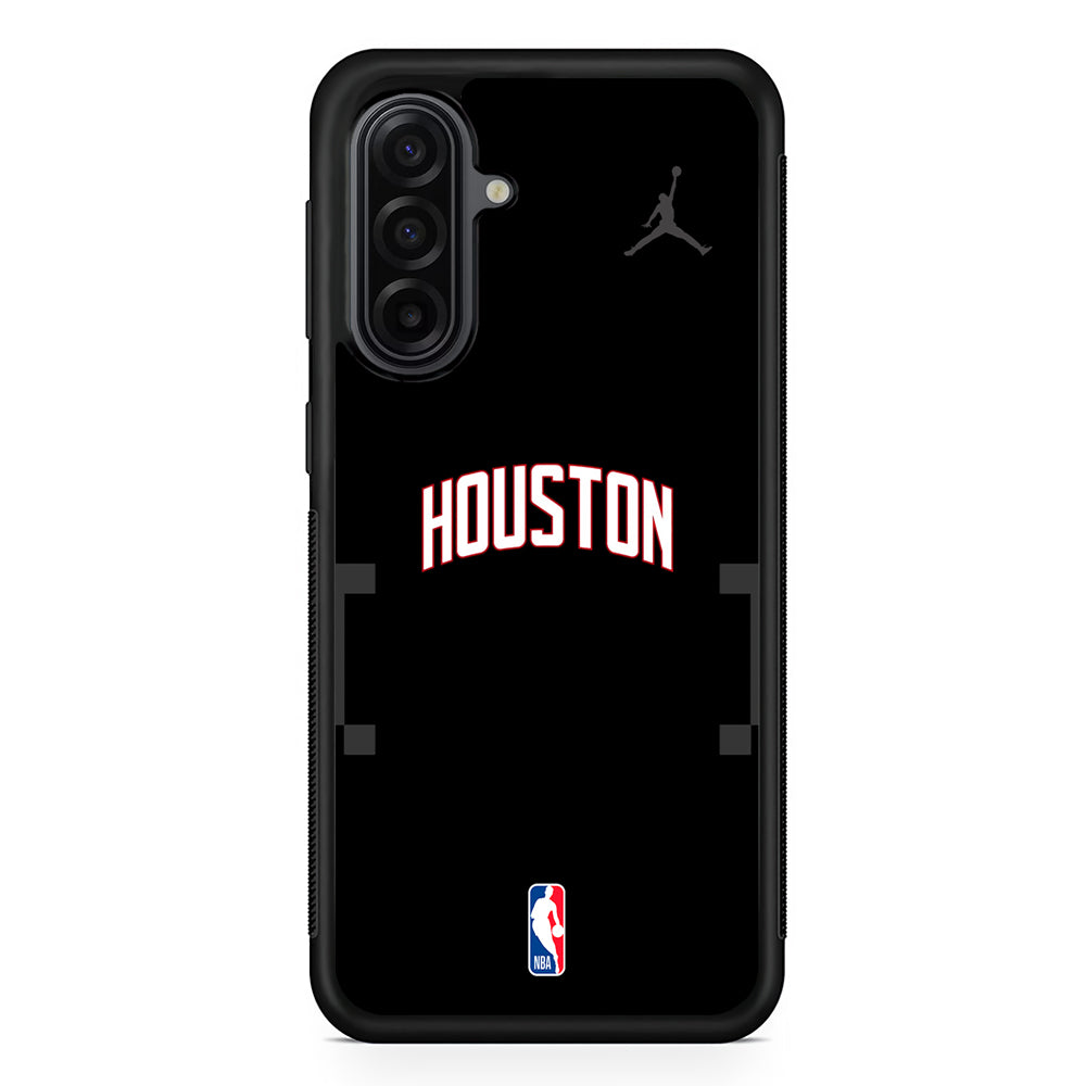 NBA Houston Rockets Black Jordan Samsung Galaxy A17 Case | Durable Rubber Samsung Galaxy A17 Phone Case