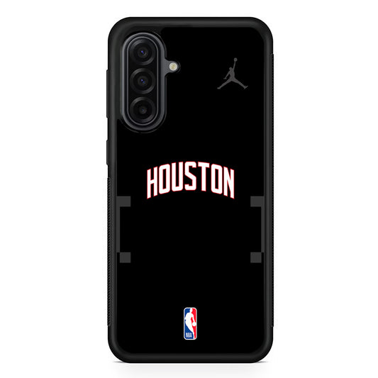 NBA Houston Rockets Black Jordan Samsung Galaxy A17 Case | Durable Rubber Samsung Galaxy A17 Phone Case