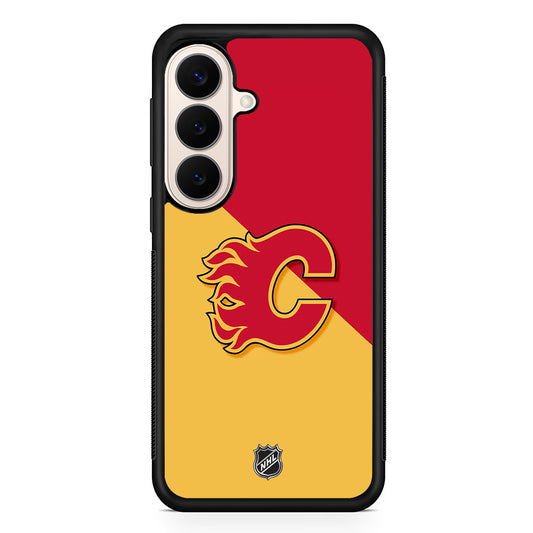 NHL Calgary Flames Red Yellow Samsung Galaxy S26 Case | Durable Protective Rubber Cover