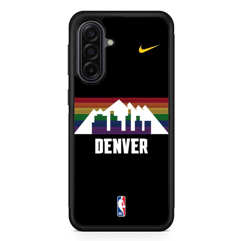 NBA Denver Nuggets Black Nike Samsung Galaxy A17 Case | Durable Rubber Samsung Galaxy A17 Phone Case
