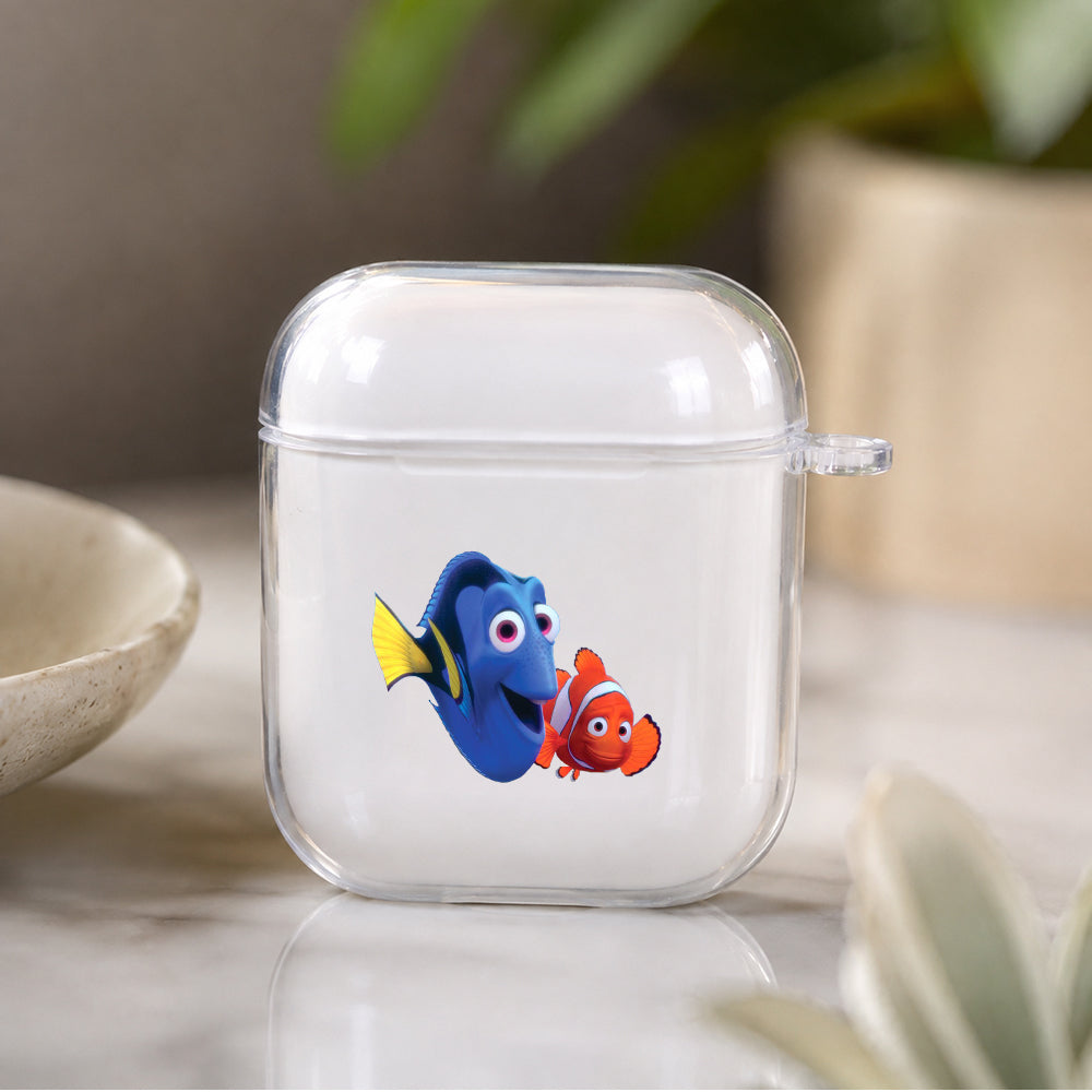 Nemo and Dory Protective Clear Case Cover For Apple Airpods | Soft Silicone AirPods 1 / 2 Case | Protective Cover