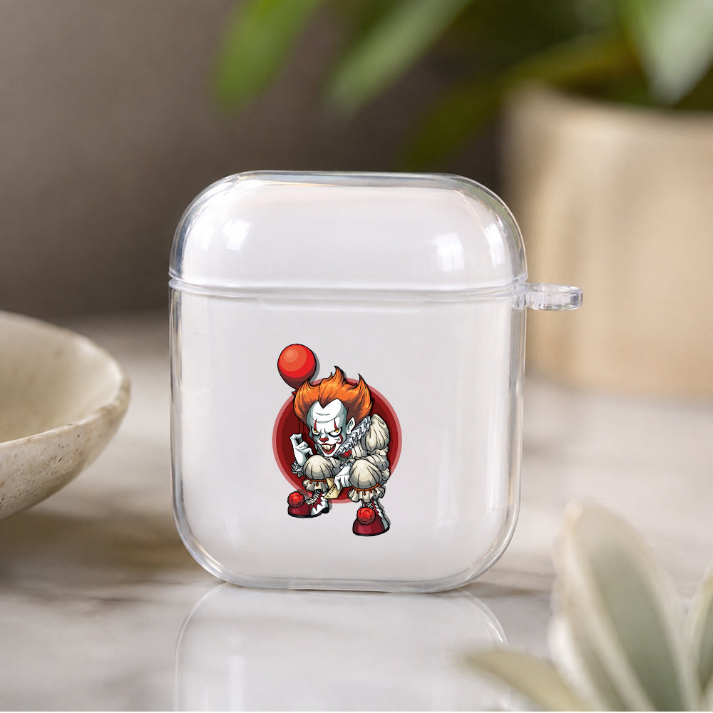 Pennywise The Clown Protective Clear Case Cover For Apple Airpods | Soft Silicone AirPods 1 / 2 Case | Protective Cover