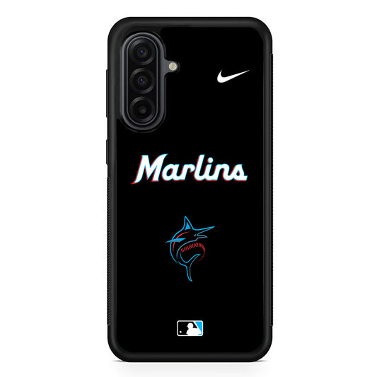 MLB Miami Marlins Black Nike Samsung Galaxy A17 Case | Durable Rubber Samsung Galaxy A17 Phone Case