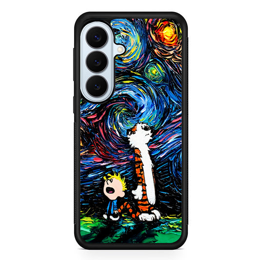 Calvin and Hobbes Starry Night Samsung Galaxy S26 Plus Case | Slim Protective Rubber Cover