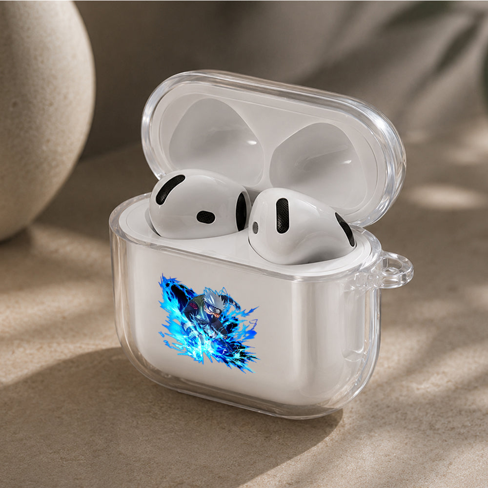 Kakashi Lightning Chakra Protective Apple Airpods 4 Clear Case - Durable Clear Protection