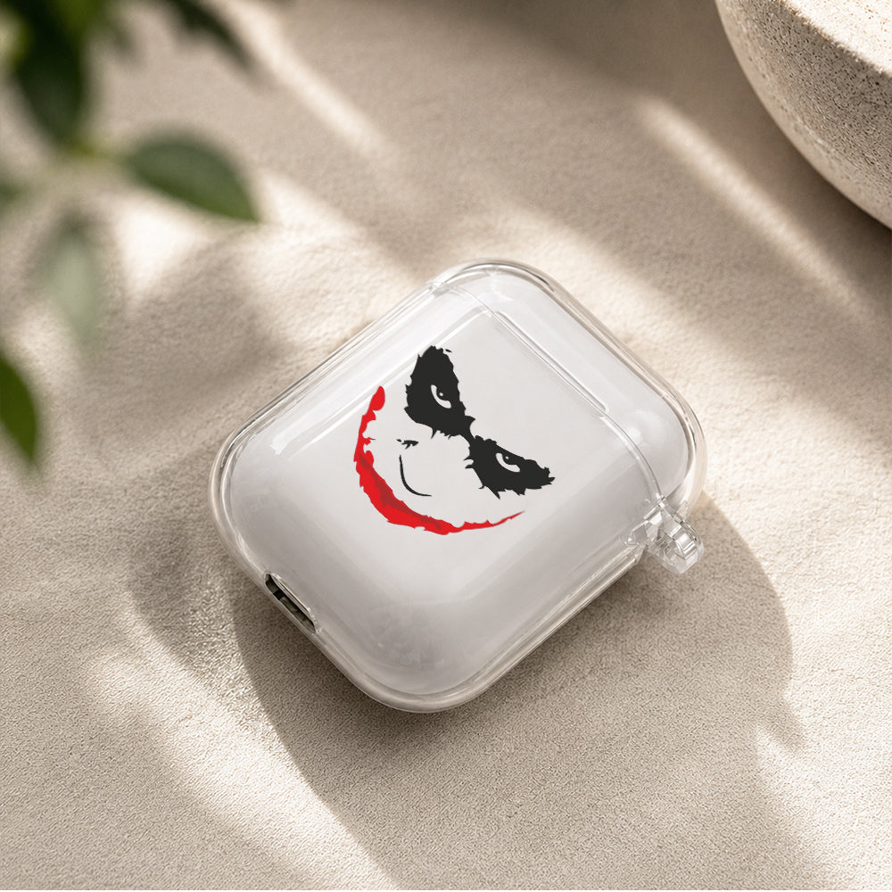 Joker Face Art Protective Clear Case Cover For Apple Airpods | Soft Silicone AirPods 1 / 2 Case | Protective Cover
