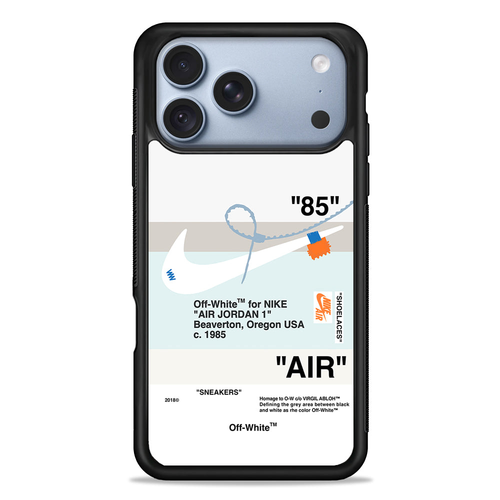 Nike X Air Jordan White iPhone 18 Pro Case - iPhone 18 Pro Silicone Case
