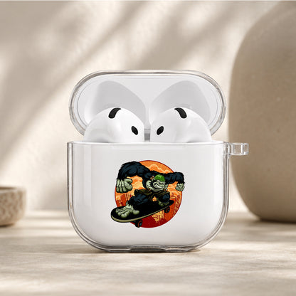 King Kong With His Skateboard Protective Apple Airpods 4 Clear Case - Durable Clear Protection