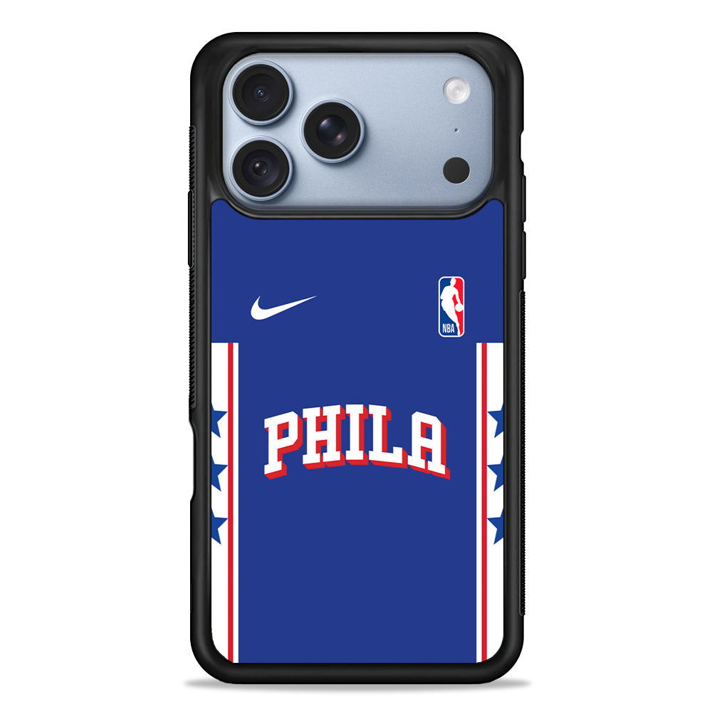 NBA Philadelphia 76ers Blue Nike iPhone 18 Pro Case - iPhone 18 Pro Silicone Case