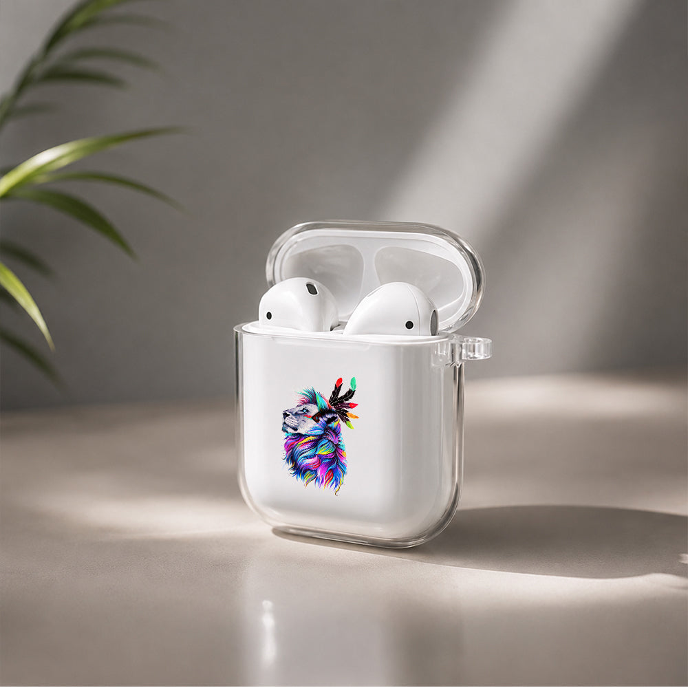 Lion Head Art Painting Protective Clear Case Cover For Apple Airpods | Soft Silicone AirPods 1 / 2 Case | Protective Cover