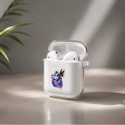 Lion Head Art Painting Protective Clear Case Cover For Apple Airpods | Soft Silicone AirPods 1 / 2 Case | Protective Cover