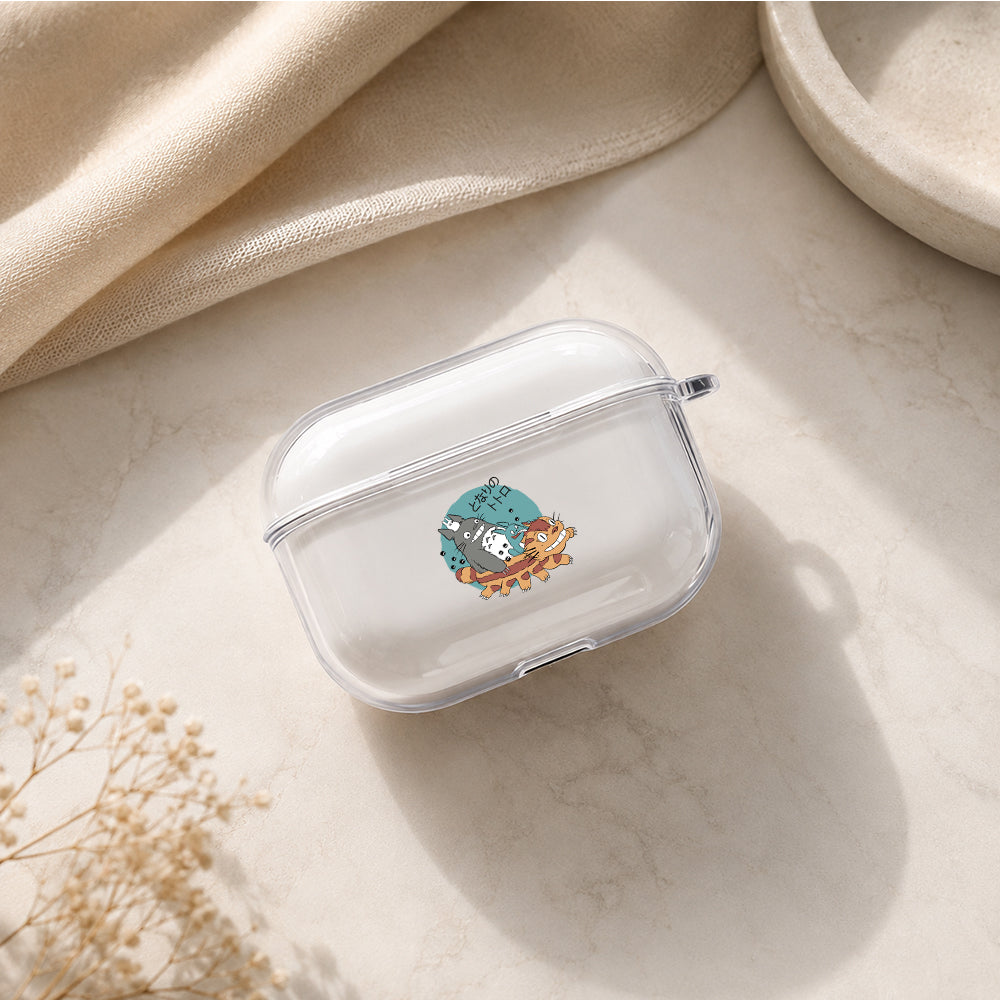 My Neighbor Totoro and Catbus Protective Apple AirPods Pro 3 Clear Case | Shockproof Cover