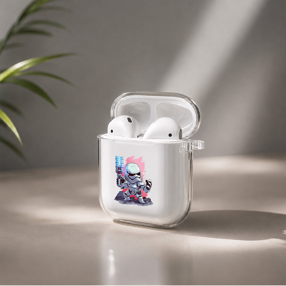 Stormtrooper Star War Cartoon Protective Clear Case Cover For Apple Airpods | Soft Silicone AirPods 1 / 2 Case | Protective Cover