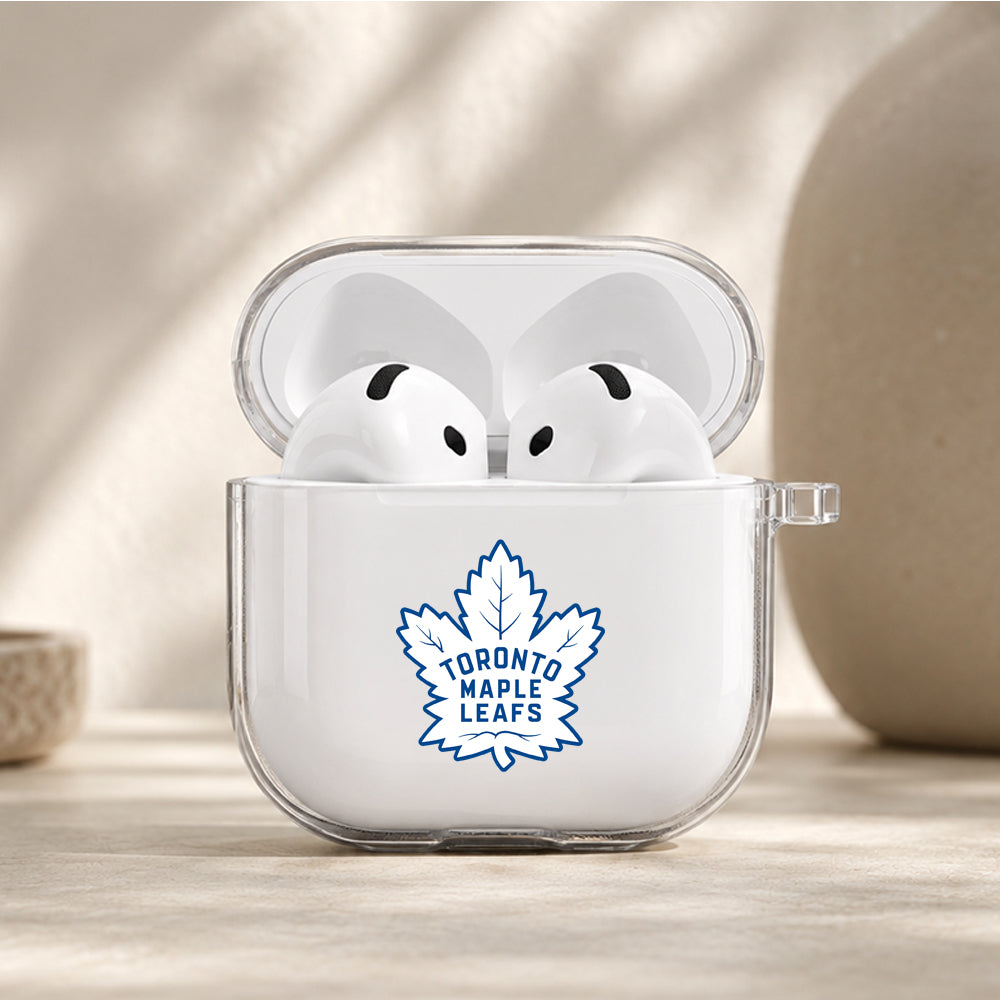 NHL Toronto Maple Leafs Logo Protective Apple Airpods 4 Clear Case - Durable Clear Protection