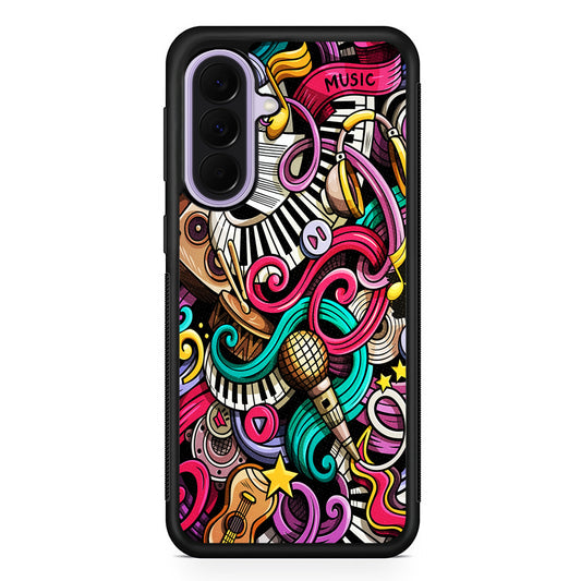 Music Doodle Art Samsung Galaxy A37 Case | Samsung Galaxy A37 Rubber Protective Case