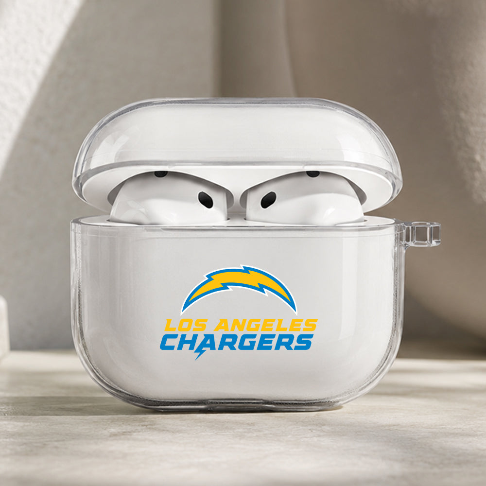 NFL Los Angeles Chargers Symbol Protective Apple AirPods Pro 3 Clear Case | Shockproof Cover